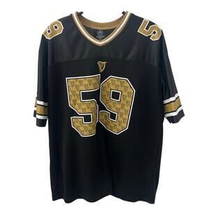 Guinness Irish Stout Beer Bioworld Football Jersey #59 Black Gold Graphic Sz XL